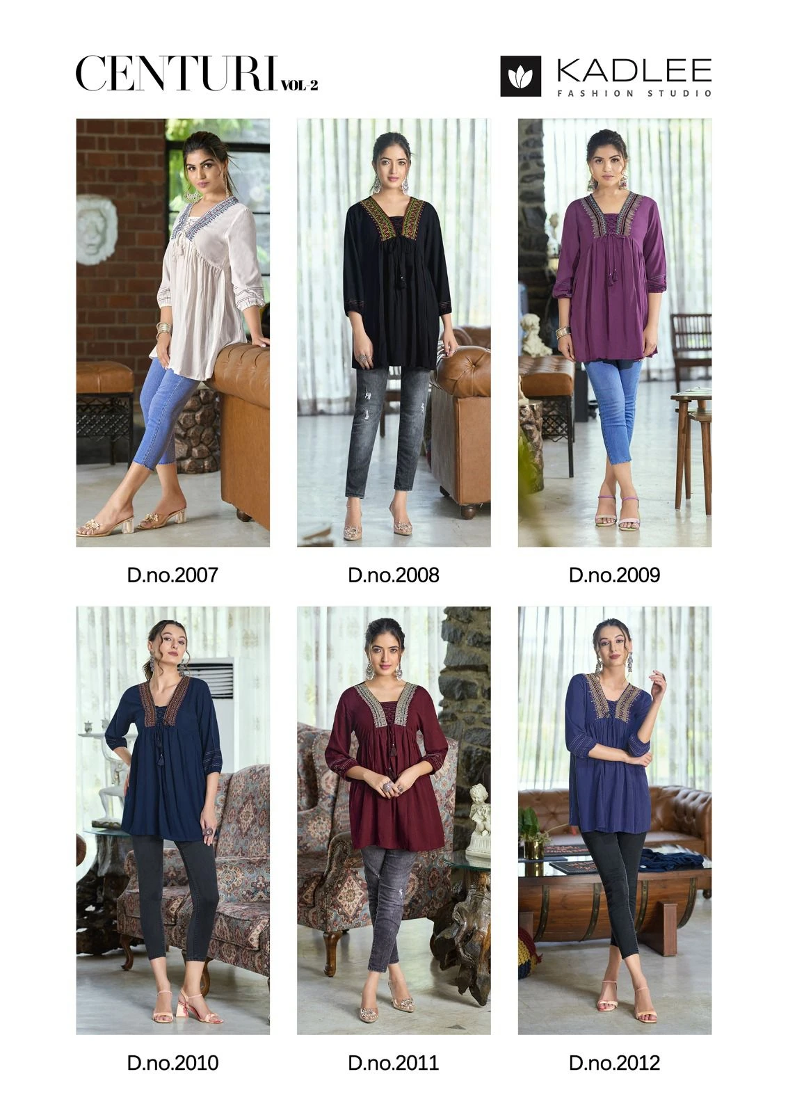 Kadlee Centuri Vol 2 Rayon Wrincle with Inner Wholesale Fancy Kurtis Catalog — Wholesale Kurtis, Kadlee Fashion Studio wholesale from Surat — view 7